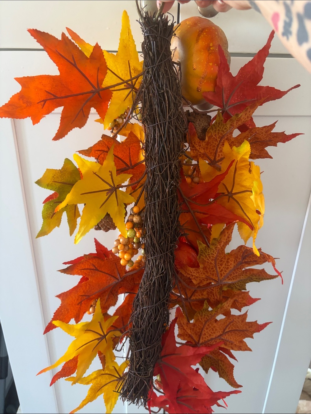 Autumn Harvest Orange Fall Hanging Swag - Seasonal Home Holiday Decor22’long 10’ - Picture 5 of 6